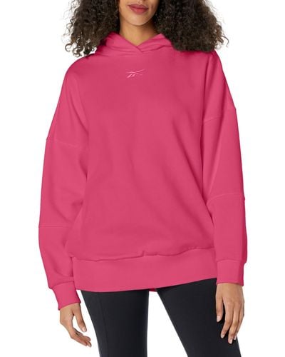 Reebok Lux Oversized Hoodie Sweatshirt - Pink