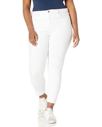 NYDJ Ami Skinny Ankle Jeans With Side Slit - White
