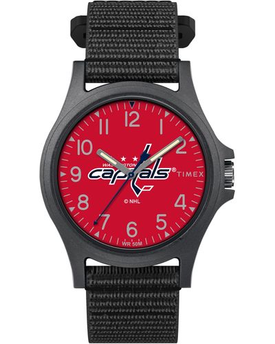 Timex Nhl Pride 40mm Watch – Washington Capitals With Black Fastwrap - Red