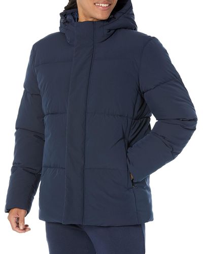 Amazon Essentials Recycled Polyester Mid-length Hooded Puffer - Blue