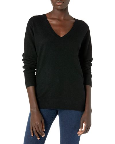 Vince Womens Weekend V-neck Pullover Sweater - Black