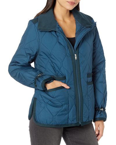 Andrew Marc Marc New York By Signature Crinkle Nylon Quilted Lava Jacket - Blue