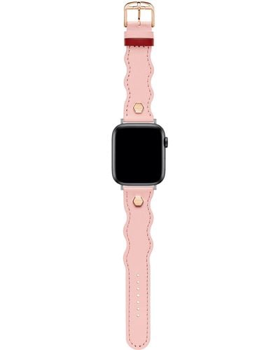 Ted Baker Pink Wavy Leather Strap Fuchsia Keeper For Apple Watch® - Black