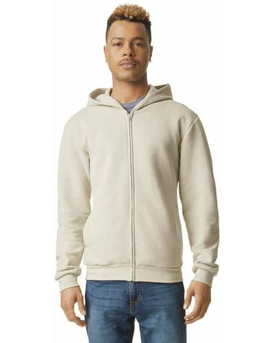 American Apparel Reflex Fleece Full Zip Hoodie Sweatshirt - Natural