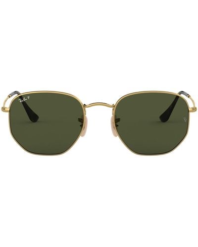 Ray-Ban Rb3548n Hexagonal Flat Lens Sunglasses - Green