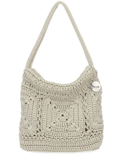 The Sak Ava Mini Hobo Bag In Crochet - Gray