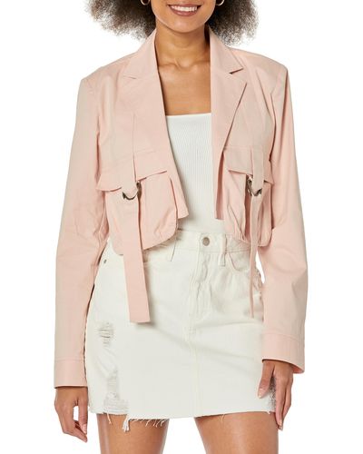 The Drop Antique Rose Cargo Pocket Cropped Jacket By @kelclight - White