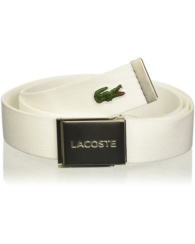 Lacoste Textile Signature Croc Logo Belt - Black