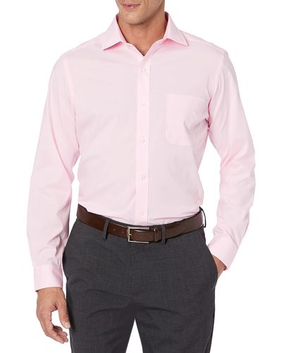 Buttoned Down Classic-fit Button Collar Solid Non-iron Dress Shirt W/ Pocket - Pink