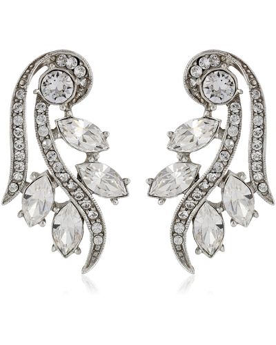 Ben-Amun Swarovski Crystal Florette Stud Earrings For Bridal Wedding Anniversary - Metallic