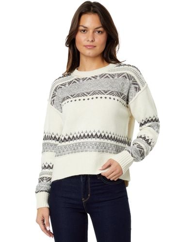 Lucky Brand Fairisle Crew Sweater - White