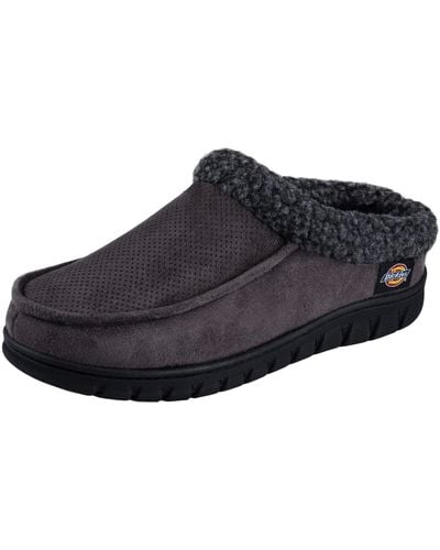 Dickies Open And Closed Back Memory Foam Slippers With Indoor/outdoor Sole - Black