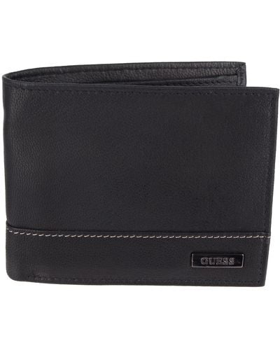 Guess Leather Slim Bifold Wallet - Schwarz