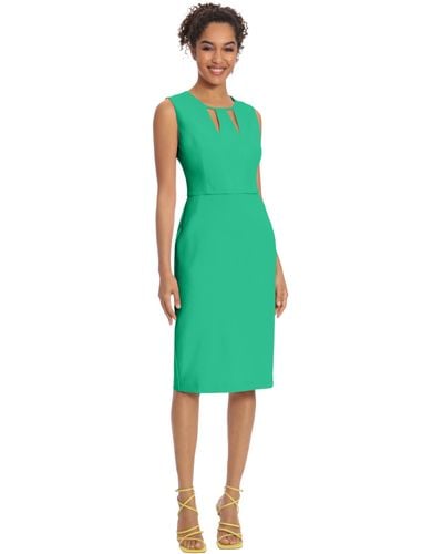Donna Morgan Knee-length Sleeveless Dress With Neck Cutouts - Green