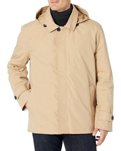Cole Haan Signature Classic Hooded Rain Jacket - Natural
