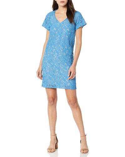 Kensie Spring Lace Dress - Blue