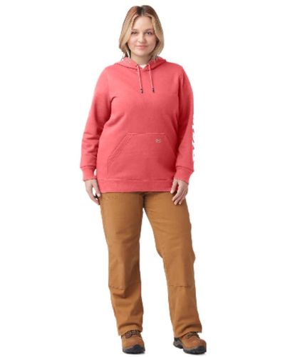 Dickies Size Plus Heavyweight Wordmark Fleece Pullover - Red