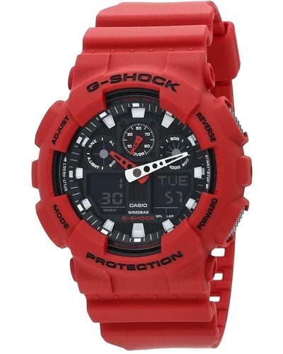 G-Shock Ga-1000 Xl Series G-shock Quartz 200m Wr Shock Resistant Watch - Red
