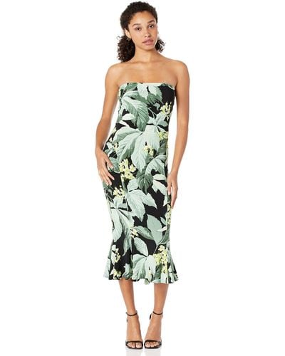 Norma Kamali Womens Strapless Fishtail To Midcalf Cocktail Dress - Green