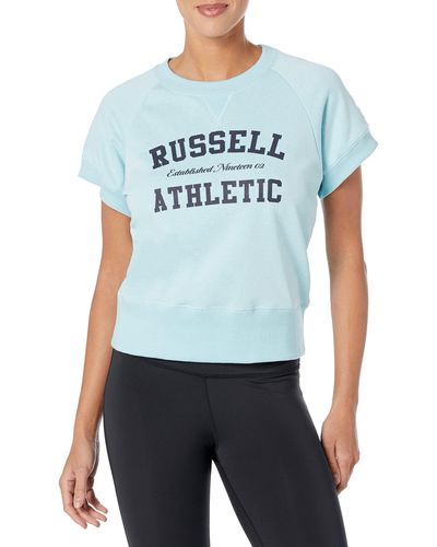 Russell Graphic Logo Short Sleeve Sweatshirt - Blue