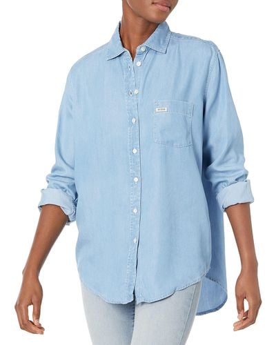 Guess Eco Long Sleeve Pauleta Denim Shirt - Blue