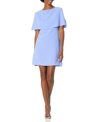 Adrianna Papell Split Sleeve Popover Cameron Textured Dress - Blue