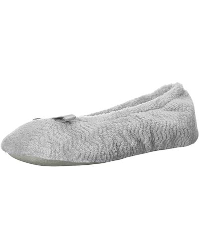 Isotoner S Moisture Wicking Suede And Fabric Sole For Comfort - Gray