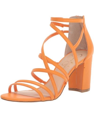 Jessica Simpson Stassey Strappy Block Heel Sandal Heeled - Orange