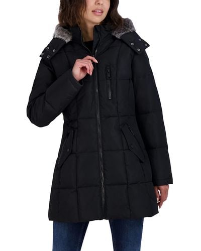 Nautica Heavyweight Puffer Jacket With Faux Fur Lined Hood - Black