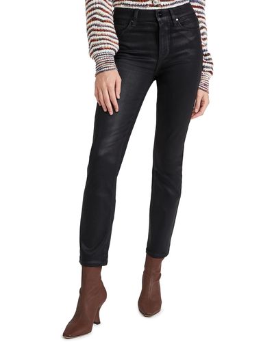 PAIGE Cindy Straight-leg High-rise Rayon-blend Jeans - Black