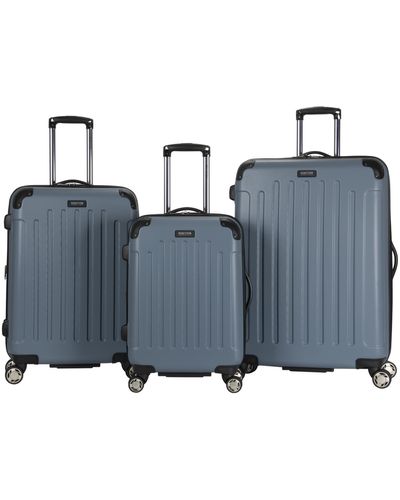 Kenneth Cole Reaction Renegade 3-piece Luggage Expandable 8-wheel Spinner Lightweight Hardside Travel Suitcase Set - Blue