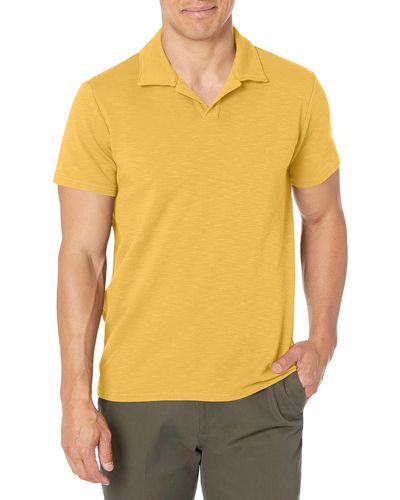 Velvet By Graham & Spencer Dilan Short Sleeve Polo Shirt - Yellow