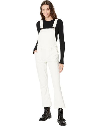 PAIGE Womens Claudine Ankle Length Slare Utility Pockets In Blank Canvas Overalls - White