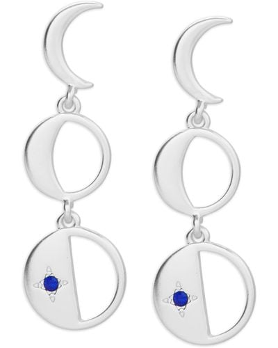 Lucky Brand Moon Phase Drop Earring,silver,one Size - White
