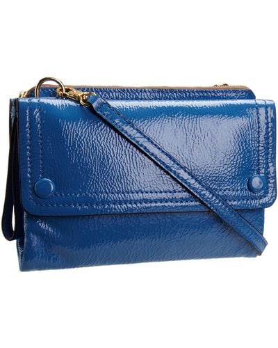 Orla Kiely Crickle Patent Clover Bag - Blue