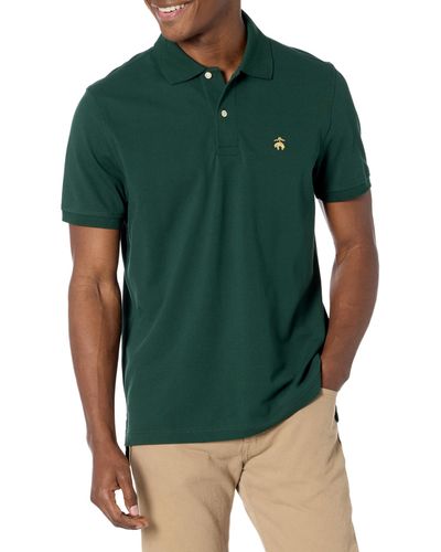 Brooks Brothers Supima Cotton Pique Stretch Short Sleeve Original Fit Logo Polo Shirt - Green