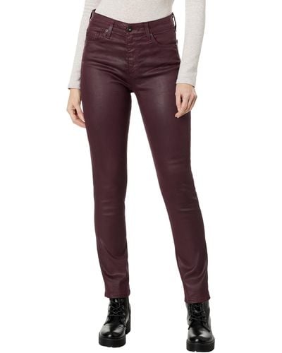 AG Jeans Mari High-rise Slim Straight In Ltt Lt Pinot Noir - Purple