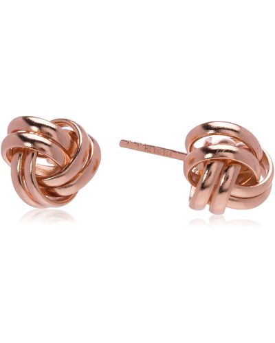 Amazon Essentials Amazon Collection Rose Gold Plated Sterling Silver Thick Love Knot Post Stud Earrings - Black