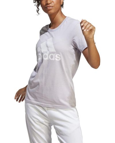 adidas Womens Essentials Logo Tee T Shirt - Purple