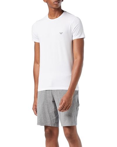 Emporio Armani Endurance Sleeve T-shirt And Shorts Pajama Set - White