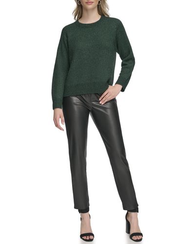 Calvin Klein Pull On Crew Neck Sweater With Lurex - Green
