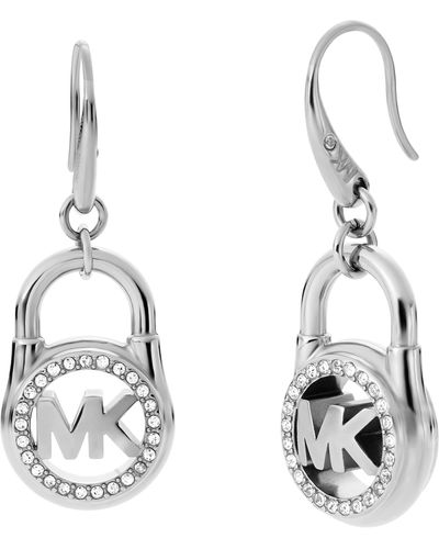 Michael Kors Mk Stainless Steel Drop Earring - Metallic
