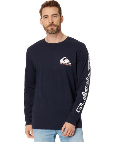 Quiksilver Omni Logo Long Sleeve Tee - Blue