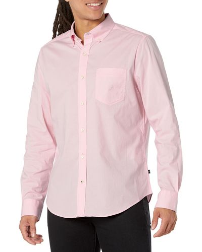 Nautica Classic Fit Stretch Cotton Shirt - Pink