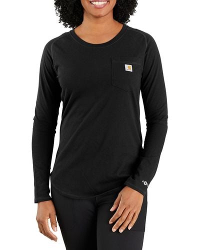 Carhartt Force Relaxed Fit Midweight Long-sleeve Pocket T-shirt - Black