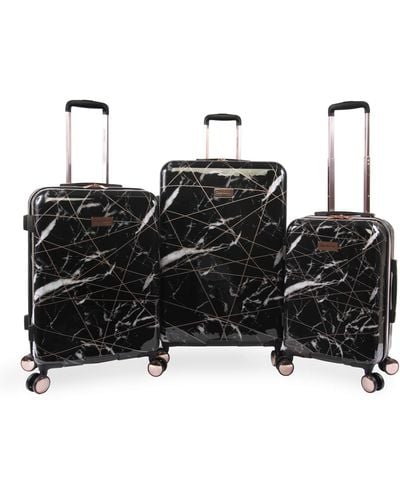 Juicy Couture Vivian 3 Piece Hardside Spinner Luggage Set - Black