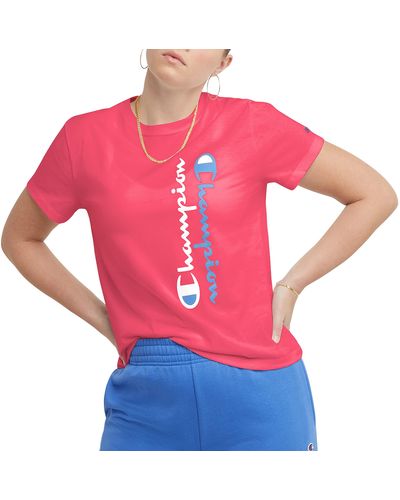 Champion , Classic Tee, Comfortable T-shirt For , Graphic - Pink