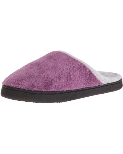 Isotoner Microterry Wider Width Clog Slippers Slip On - Purple