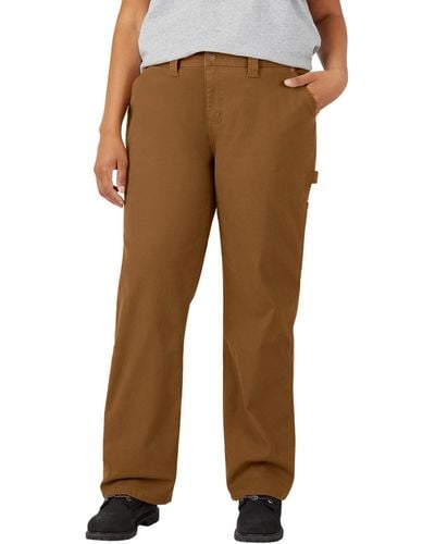 Dickies Plus Size Relaxed Straight Carpenter Pant - Brown