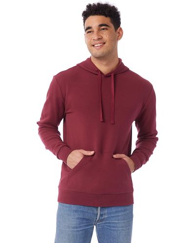 Alternative Apparel Eco-cozy Fleece Pullover Hoodie - Red